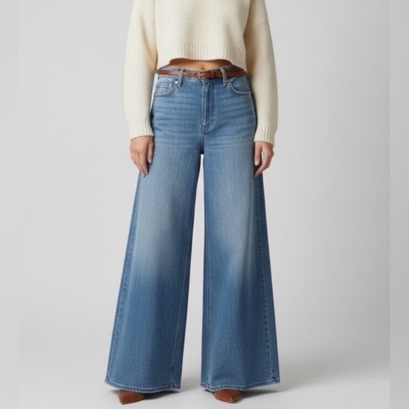 J. Crew Denim - J.Crew High Rise Super Wide Leg Light Washed Size 29